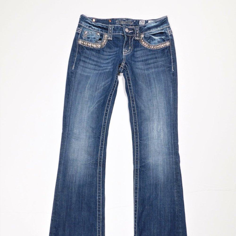 Miss Me Skinny Boot Cut Embellished Jeans 26 (123024)